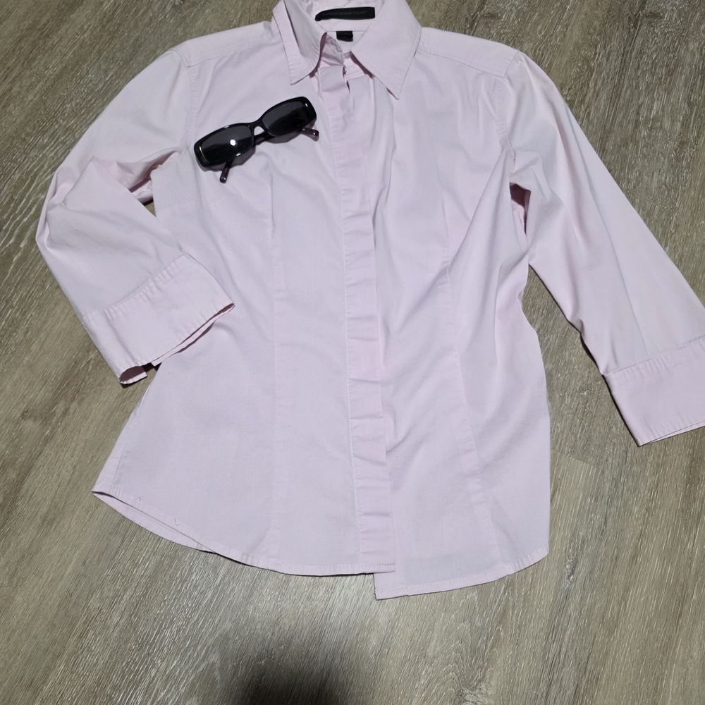 Express Design Studio Light Pink 3/4 Sleeve Shirt